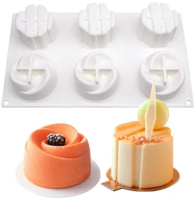 Image de Moule à gâteau en silicone, 6 cavités, 2 en 1, chocolat