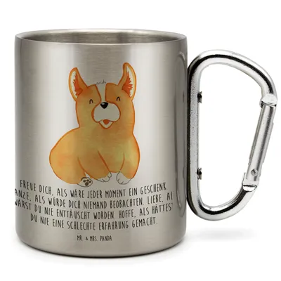 Produktbild von Mr. & Mrs. Panda Thermobecher Corgie - Transparent - Geschenk, Teetasse, Corgi, thermotasse, Hund, Lebensfroh, Sprüche, Isolierbecher, Trinkbecher Edelstahl, Spruch