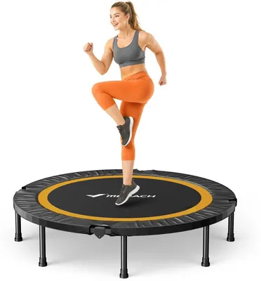 Image de Mini trampoline pliable, 102 cm ou 122 cm, capacité de charge de 150 kg, silencieux, sans poignée