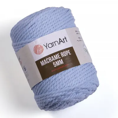 Obrázek produktu pro Yarn Art Macrame Rope 5 mm 85 m 760 Baby Blue Šňůra