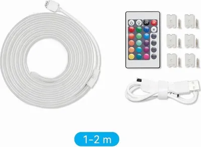 Produktbild von Vention Silikon-Neon-LED-Streifen mit IR-Fernbedienung, USB-5V-Netzteil, 2 m