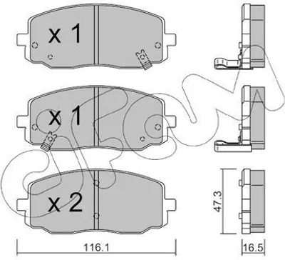 Produktbild von CIFAM 822-629-0 Bremsbeläge Satz Vorne Bremsklötze für HYUNDAI i10 (PA) für KIA Picanto (SA)