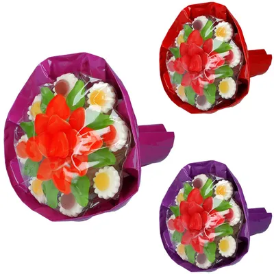 Image de Look O Look Candy Flower Bouquet de fleurs Gomme fruitée Sucre mousseux 145g