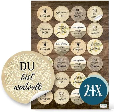 Productafbeelding van Motivations-Sticker - Inspirierende Sprüche - Ø 4 cm