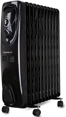 Productafbeelding van Draagbare olieradiator, 11 elementen, 2300 W, 3 standen en instelbare thermostaat, kleur zwart, exclusief design