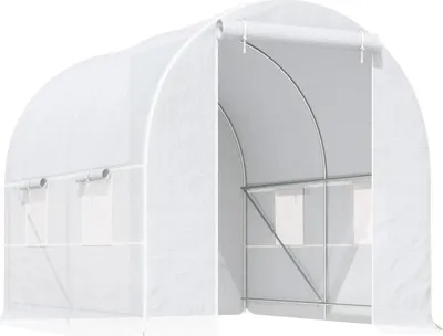 Immagine prodotto di Serra, copertura in plastica PE resistente, lunghezza 245 cm, larghezza 200 cm, altezza 200 cm, 6 finestre avvolgibili