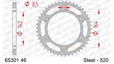 Produktbild von AFAM Kettenrad 65301-46 Hinten für HYOSUNG MOTORCYCLES GT Stahl