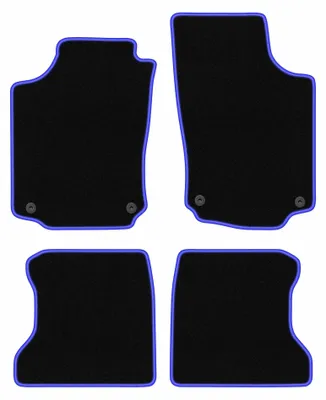 Image de Tapis de sol en moquette pour Opel Combo C 2001-2011 (ludospace) – jeu 4 pièces, noir/bleu, sur mesure – Wielganizator CARLUX