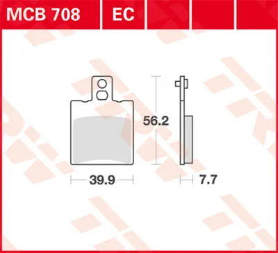 Produktbild von TRW Bremsbelagsatz MCB708 Leonardo 125 MB Jet 50 G5J Cucciolo 50
