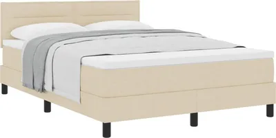 Obrázok produktu pre vidaXL Skriňová posteľ s čelom krémová 160 x 200 cm látka