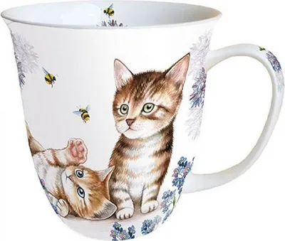 Produktbild von Mug 0.4 L Cats And Bees - Ambiente Becher - Fine Bone China - Höhe: 10,5 cm - Durchmesser 10 cm