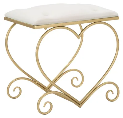 Produktbild von Mauro Ferretti Hocker in Herzform 50 x 37,5 x 51,5 cm, gold-cremefarben