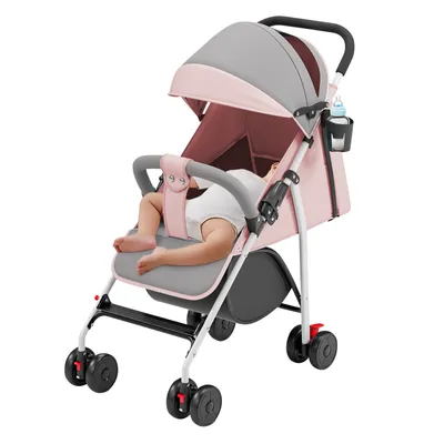 Produktbild von Kinderwagen Buggy Kinderbuggy klappbar Liegebuggy Sportwagen mit 5-Punkt-Sicherheitsgurt für Neugeborene Inkl. Moskitonetz und Matte Rosa