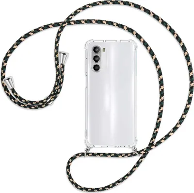 Produktbild von Handykette Backcover-Schutzhülle mit Band (Metall silberfarben) für Motorola Moto G52 / G82 - camouflage