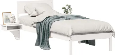 Produktbild von vidaXL Bettrahmen mit Kopfteil Weiß 75 x 190 cm Massives Kiefernholz