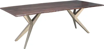 Image de MASSIVMOEBEL24 | Table à manger 220x100 Acacia laqué Brun / Gris mat FREEFORM #50