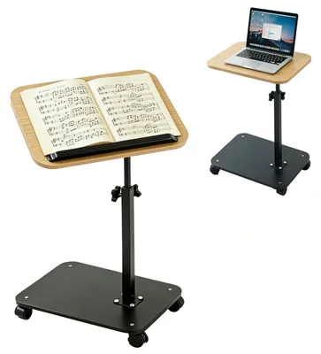 Imagen del producto de Omgoods - Mesa auxiliar en forma de C, con ruedas y ajuste de altura