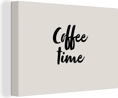 Produktbild von OneMillionCanvasses® - Leinwandbilder - 140x90 cm, Zitate - Sprichwörter - Kaffeezeit, Wandbilder Kunstdruck Wanddekoration - Foto auf Leinwand - Gemälde auf Holzrahmen