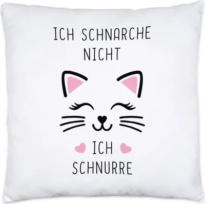 Produktbild von Ich schnarche nicht ich Schnurre Kissen Inkl Füllung Schnarchen Katze Kätzchen Schlafen Freundin Katzenbesitzerinnen
