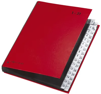 Immagine prodotto di Pagna® 24329-01 Cartella da tavolo a colori - Tabe 1 - 31, 32 scomparti, rosso