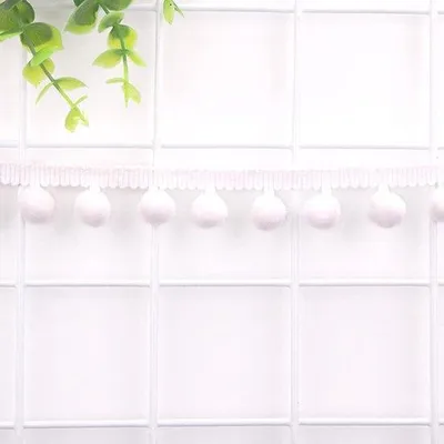 Productafbeelding van Pomponversieringslint - DIY naaibenodigdheden - Kledingaccessoires - Wit sierlint