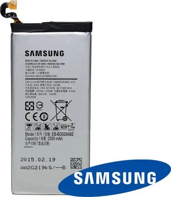 Produktbild von Akku Original Samsung für Galaxy S6 G920, Typ EB-BG920ABE, 2550 mAh, 3.7V