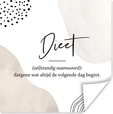 Produktbild von MuchoWow® Poster Sprichwörter - Zitate - Diät - Wörterbuch - Diät Definition 50x50 cm - Wohnzimmerdekoration