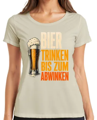 Produktbild von Bier trinken bis zum Abwinken Party Saufen Lustiges Damen T-Shirt, Natur, S