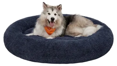 Produktbild von Feandrea Hundebett flauschig, waschbar, Langer Plüsch, 140 cm Durchmesser
