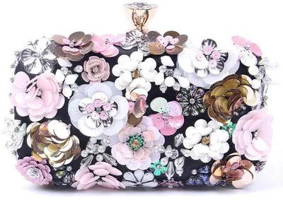 Produktbild von Damen-Clutch Blumen Abendtasche Handtasche Hochzeit