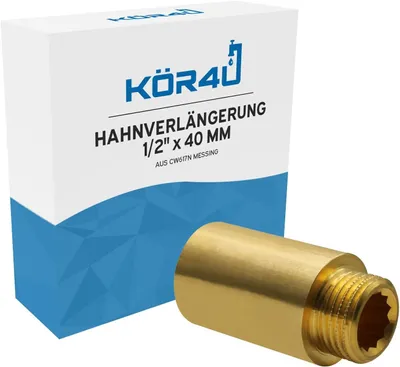 Produktbild von Kraanverlengung Messing 1/2 Zoll x 40 mm, Gewindeverlängerung, für Trinkwasser