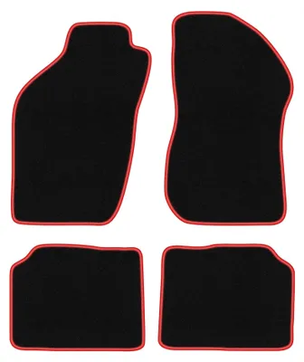 Produktbild von Velours-Fußmatten für Alfa Romeo 145 1994-2001 (Schrägheck) – 4-tlg, Schwarz/Rot, passgenau – Wielganizator CARLUX