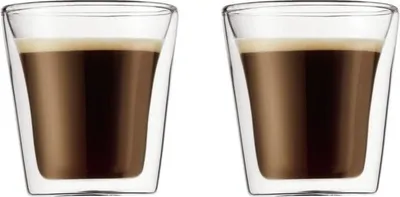 Produktbild von Doppelwandige Gläser Set, BODUM Canteen, 2 Stück, 0.1 L, Transparent, Borosilikatglas