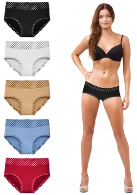 Produktbild von TEXEMP 5er - 10er Pack Damen Slips Baumwolle Schlüpfer Unterwäsche Pants | B265 - L - 5 Stück