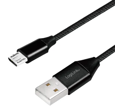 Produktbild von LogiLink USB 2.0 Kabel USB-A - Micro-USB Stecker 1,0 m schwarz