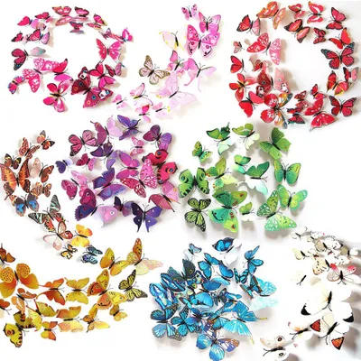 Produktbild von Oblique Unique 3D Schmetterlinge 108er Set für die Wand zum Kleben Wandtattoo Wandsticker Wanddeko - bunt