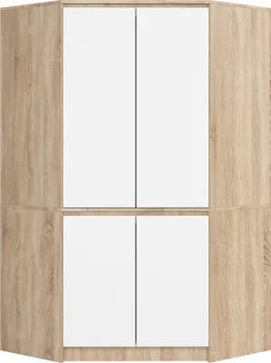 Immagine prodotto di Armadio Sonoma rovere 100 cm 4 ante frontali bianco 6 ripiani L100xH180xP50 cm