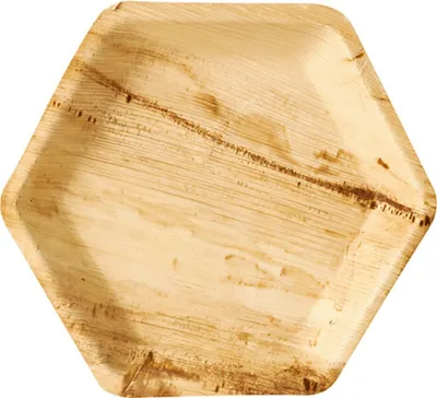 Produktbild von PAPSTAR Palmblatt-Teller "pure" 6-eckig 235 x 30 mm
