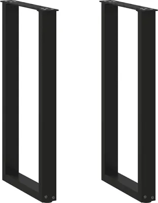 Obrázok produktu pre Nohy ku konzolovému stolu v tvare U, 2 ks, čierne, 28 x (72-73) cm, oceľové