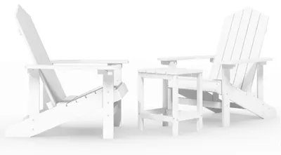 Obrázok produktu pre vidaXL Adirondack záhradné stoličky so stolom HDPE biela