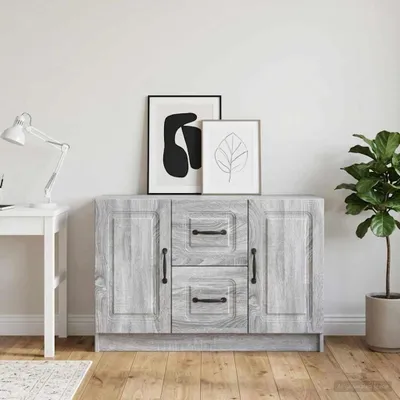 Produktbild von vidaXL Sideboard Sonoma-Grau 89 x 34,5 x 57 cm Holzwerkstoff