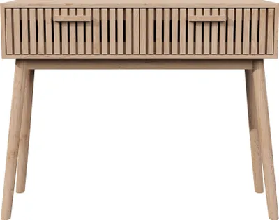 Produktbild von UnboxG Konsolentisch 100cm mit 2 Schubladen, Beistelltisch aus Holz in Natur, Flurtisch/ Sofatisch im modernen Design, Aufbewahrung & Deko