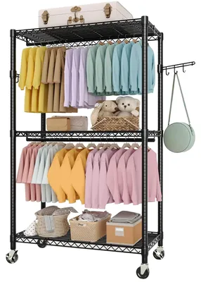Produktbild von Kleiderständer, Schwerlast, Verstellbare Regale, Schwarz