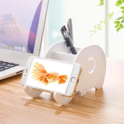 Immagine prodotto di DIY Portable Detachable Cartoon Phone Holder Elephant Desktop Flat Stand Storage Boxes