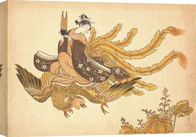 Obrázok produktu pre Japonské umenie, maľba na plátne - Suzuki Harunobu, Prevlečený nesmrteľný - 70x50 cm