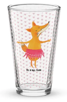 Produktbild von Mr. & Mrs. Panda Glas Fuchs Ballerina - Transparent - Geschenk, Cocktailglas, Ballett, Geburtstag, Einladung, Bierglas, Wasserglas, Pintglas, Trinkglas