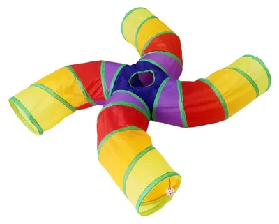 Produktbild von Katzentunnel S-förmig 4-Wege interaktiver Spieltunnel faltbar Polyester 122cm Durchmesser 25cm