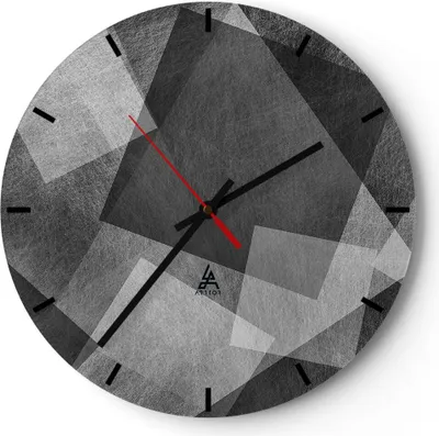 Produktbild von Wanduhr - Rund - Glasuhr - Abstraktion modern - 40x40cm - Schleichendes Uhrwerk - Lautlos - zum Aufhängen bereit - Dekoration Modern - Wanddekoration aus Glas - C3AR40x40-3996