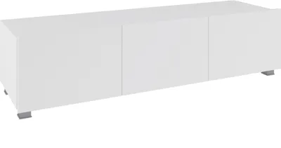 Obrázek produktu pro RTV skříňka Amanda 150 cm kompaktní TV skříňka do obývacího pokoje závěsná nebo stojící (bílá matná + bílá lesklá čela)