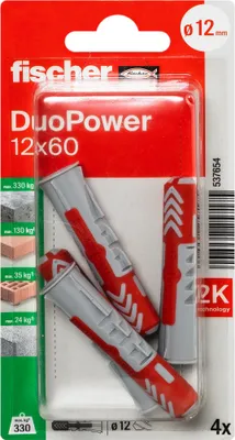 Produktbild von fischer Allzweckdübel DuoPower 12 x 60, 4 Stück